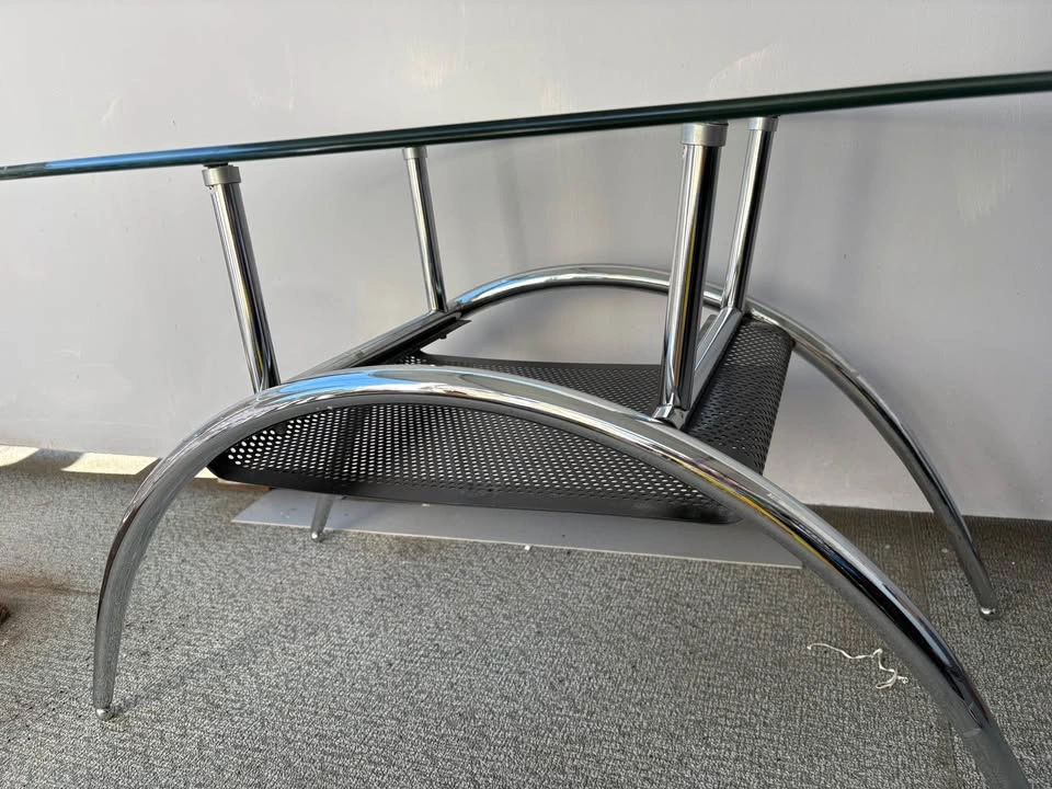 Glass Top Chrome Coffee Table - photo 2