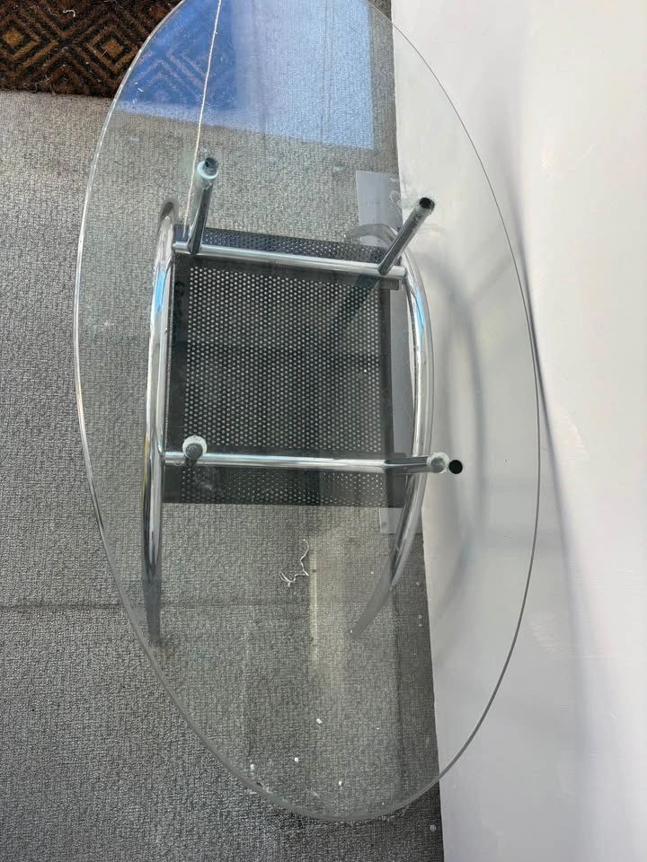 Glass Top Chrome Coffee Table - photo 3