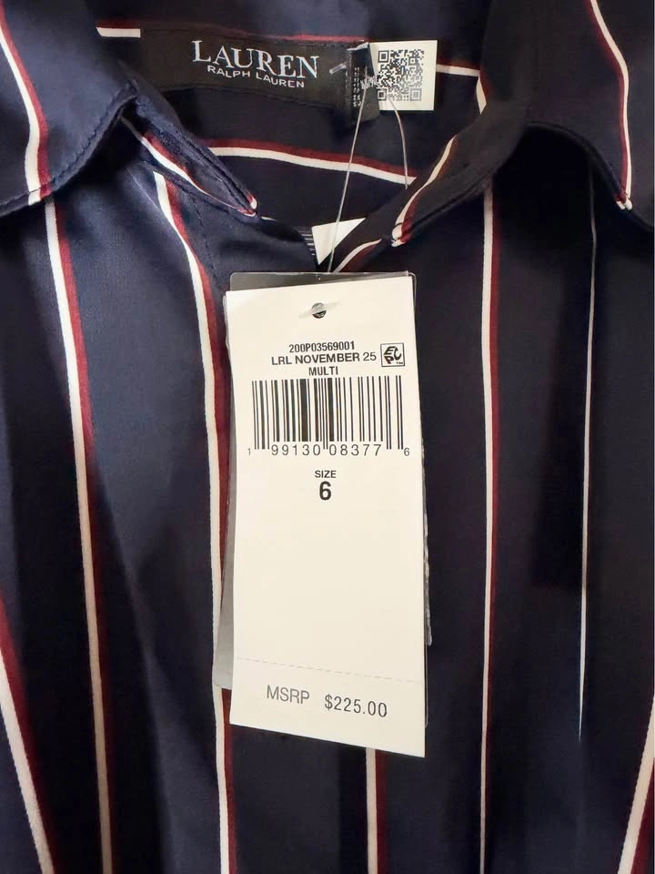 Lauren Ralph Lauren Deep Blue Satin Shirt Dress - photo 5