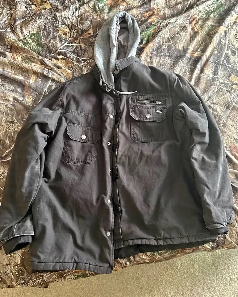 Black Dickies Work Jacket with Grey Hood