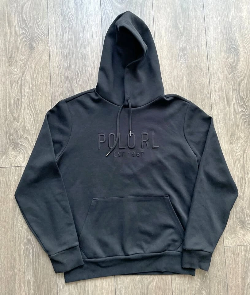 Polo Ralph Lauren RL Embroidered Logo Black Hoodie Size M