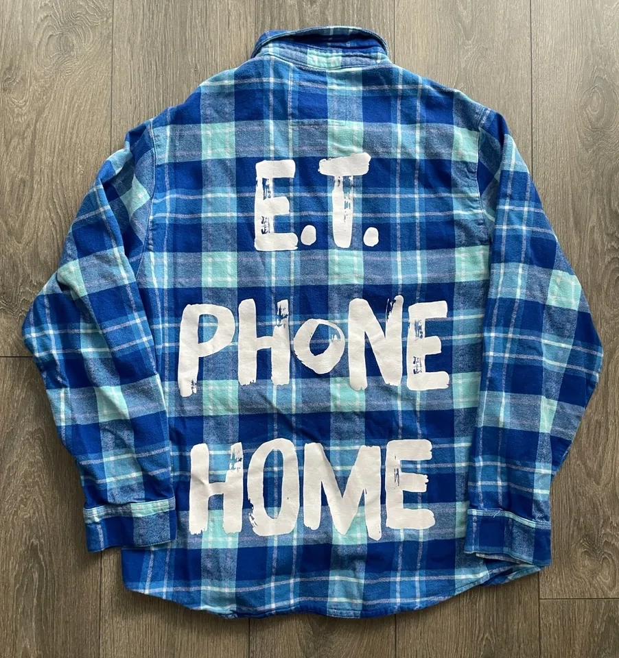 Cakeworthy ET Phone Home + Star Wars Plaid Flannel Shirt XL - photo 5