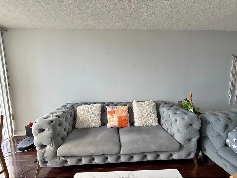 Grey Velvet Chesterfield Sofa Set