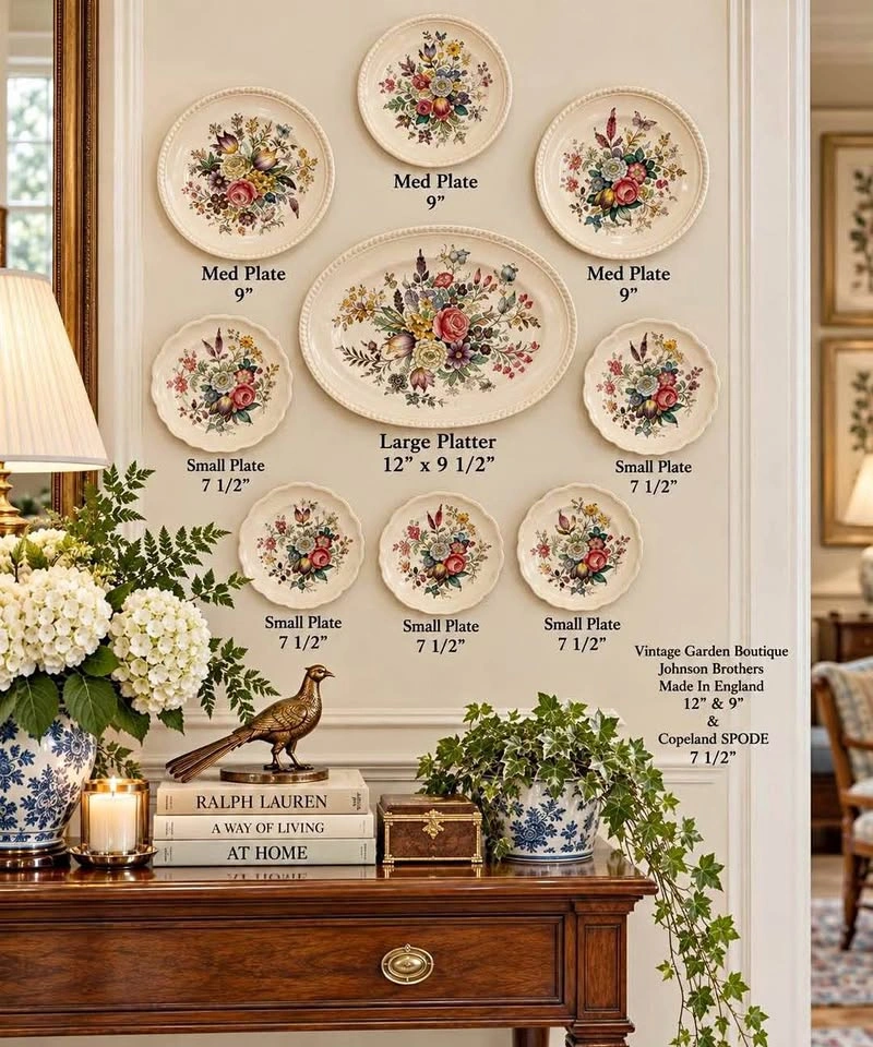 Gallery Wall Plates Spode & Johnson Bros Botanical