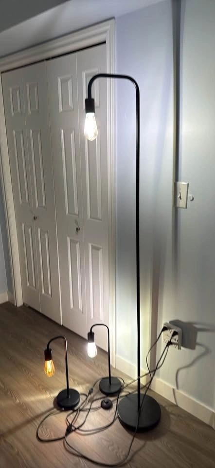 Matte Black Lamp Set (3 Lamps) with Globe Smart Bulbs - photo 2