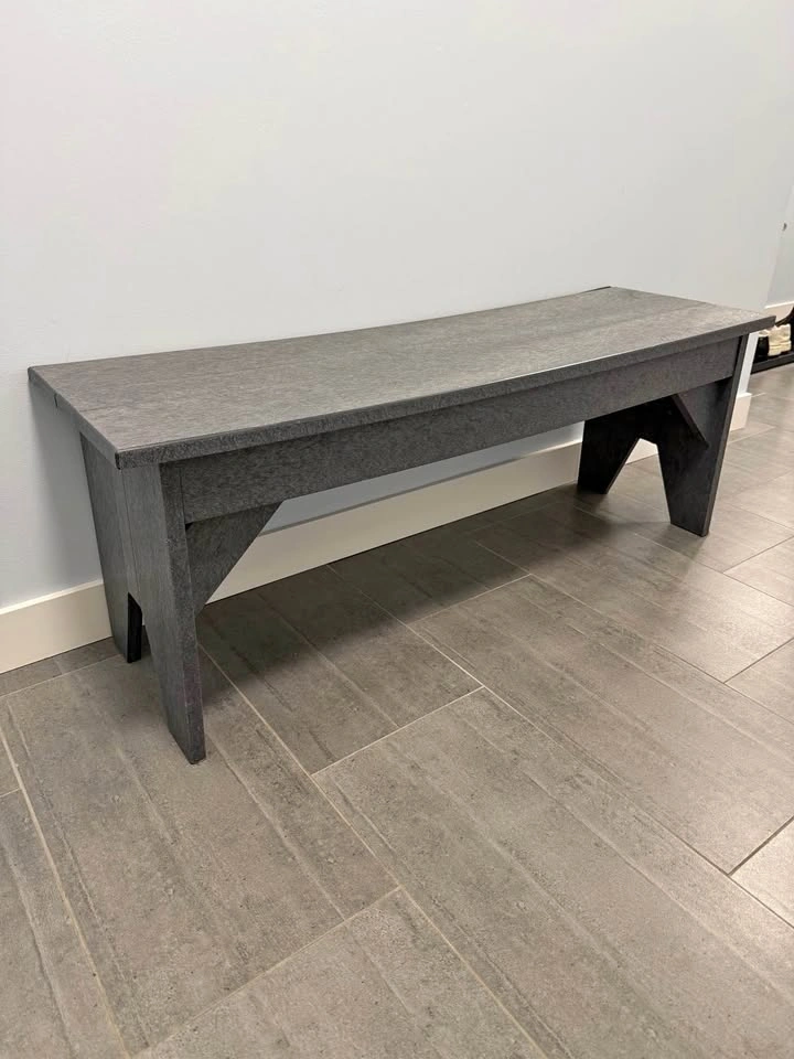 Gray Poly Lumber Outdoor Bench