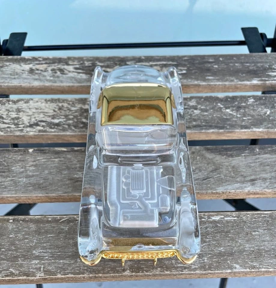Franklin Mint 1957 Corvette Crystal & 24K Gold Plated Top