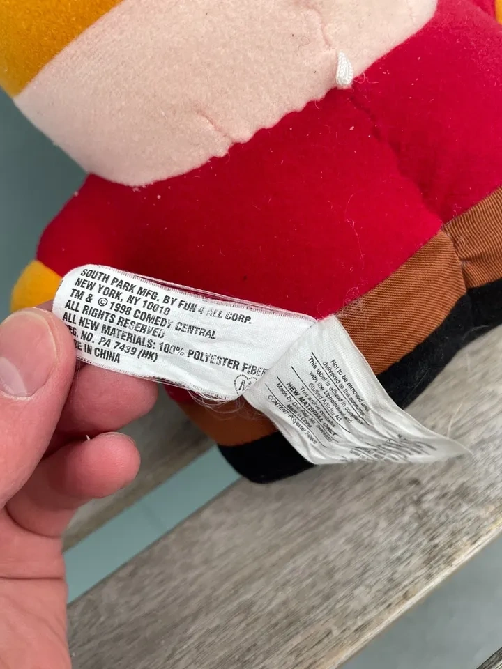 Vintage 1998 Eric Cartman South Park Plush Soft Toy - photo 3