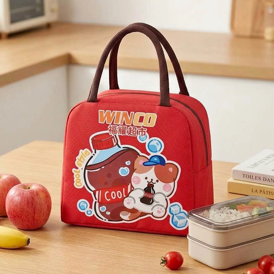 Insulated Lunch Bag - Cute Cat Cartoon