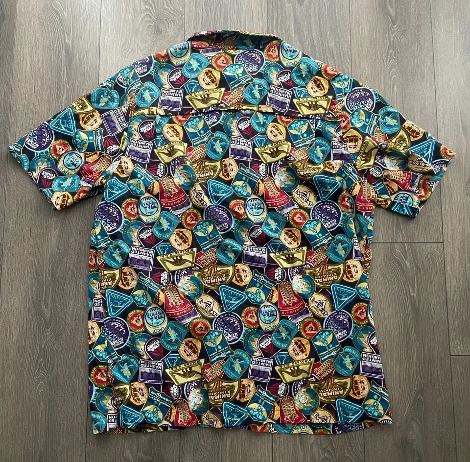 Disney Parks Passport Attractions Vented Button Up Hawaiian Shir - photo 2