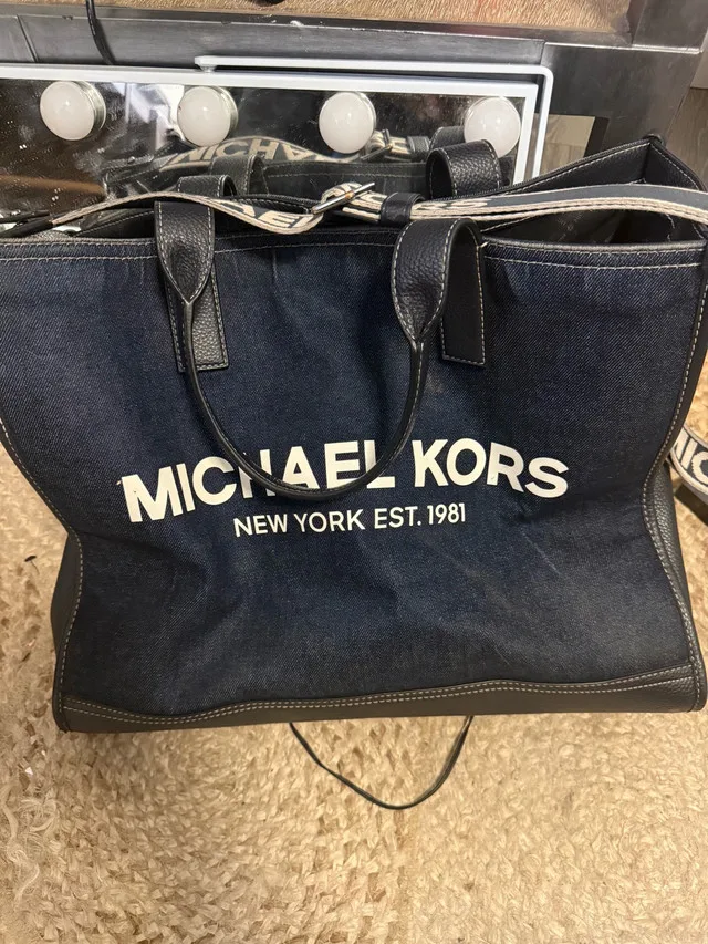 Michael Kors Denim Tote Bag thumbnail
