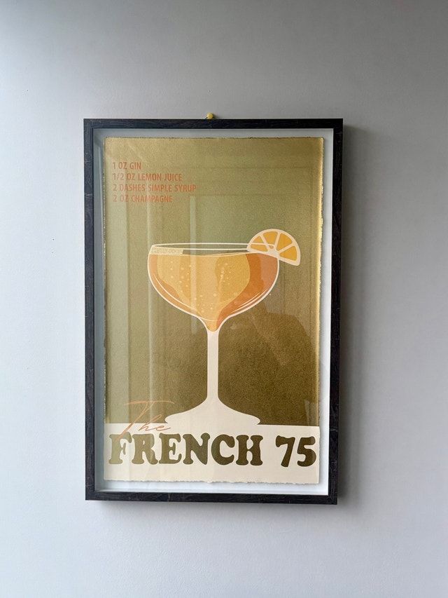 Framed "French 75" Cocktail Art – Bar/Kitchen Wall Decor Art - photo 3