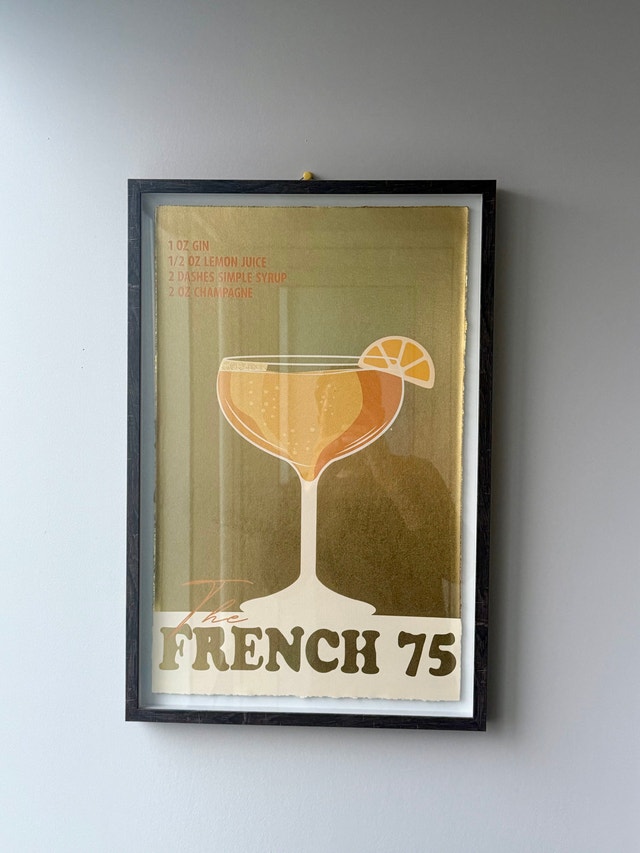 Framed "French 75" Cocktail Art – Bar/Kitchen Wall Decor Art - photo 5