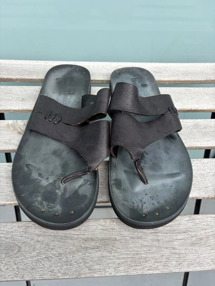 Officine Creative Black Leather Thong Slide Sandal Mens Size 43 - photo 2