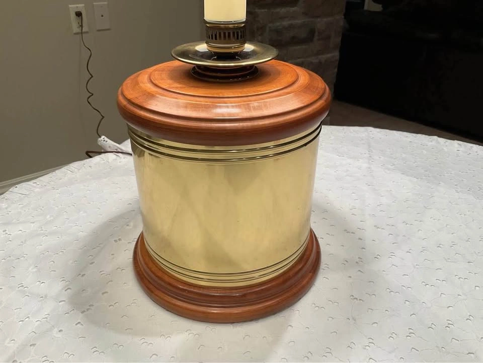 Brass Table Lamp Vintage Classic Canister - photo 4