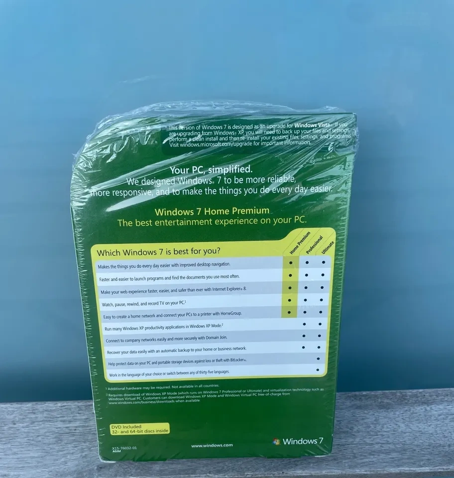 Microsoft Windows 7 Home Premium Upgrade 32 & 64 Bit DVDs - photo 2