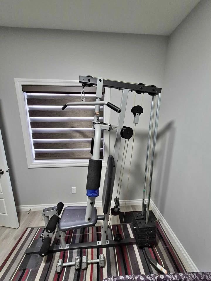 Gold's Gym XR 360 with dumbells and plates, full body gym