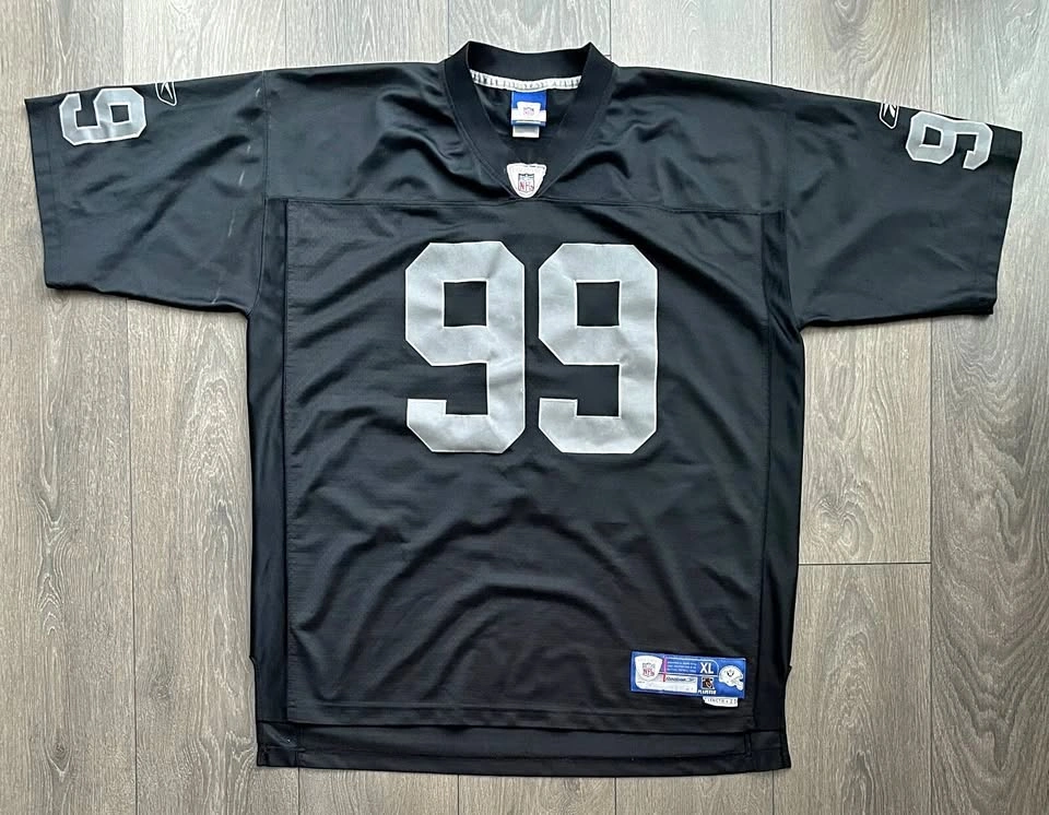 Vintage Reebok On Field Warren Sapp OAKLAND RAIDERS Jersey Size