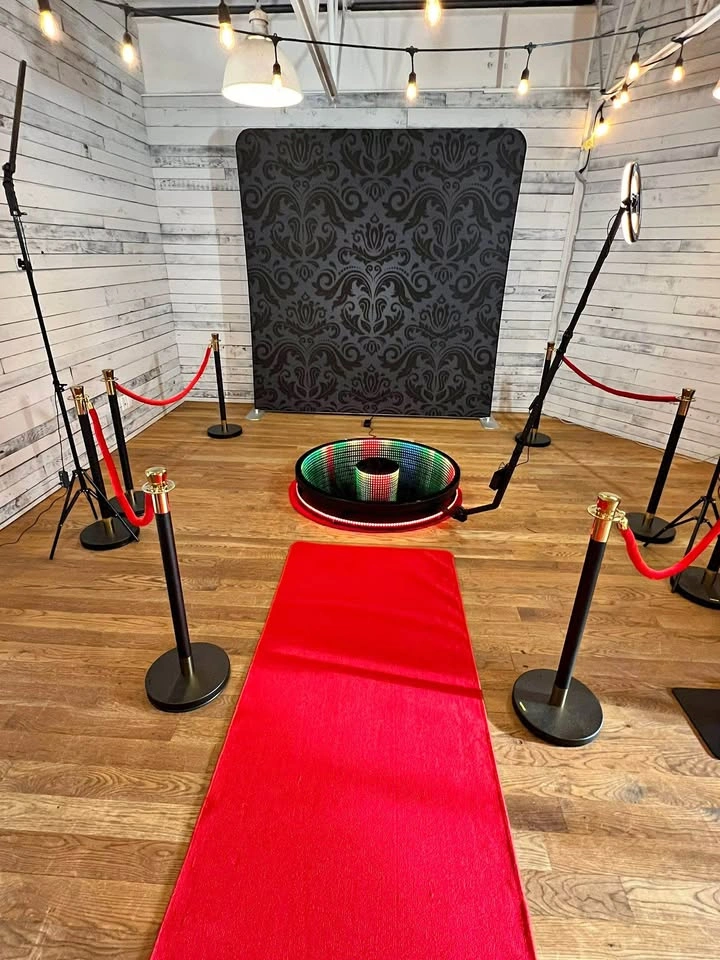 360 Photo Booth with Infinity LED Glass Platform 45.3”