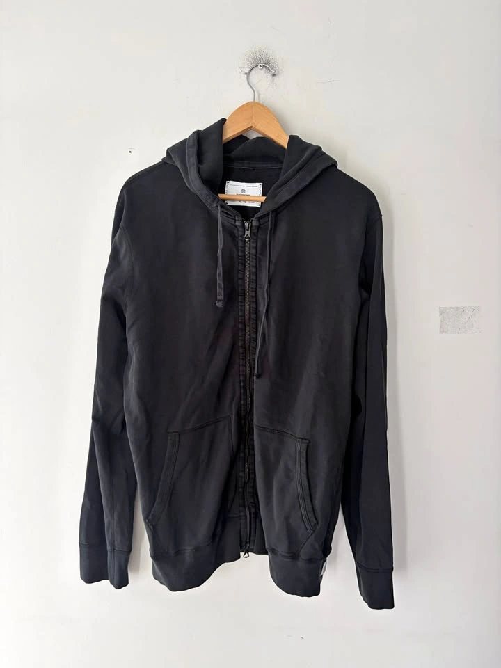 Reigning Champ Midweight Terry Full Zip Black Hoodie Size XL