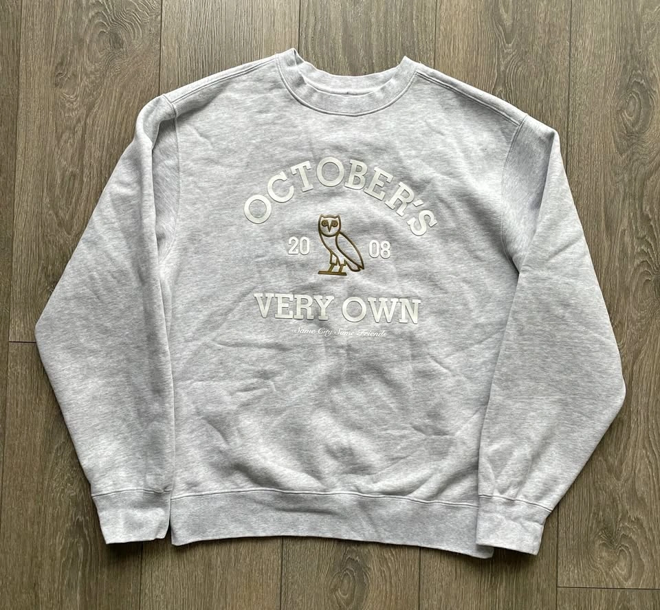 OVO Octobers Very Own Collegiate Crewneck Grey Size S