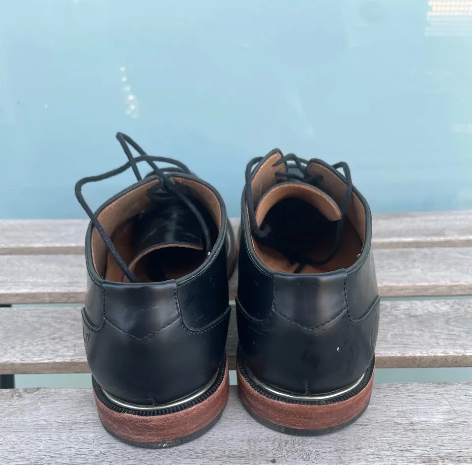John Fluevog Modvog Mariella Black Gold Rim Women Leather Oxford - photo 4