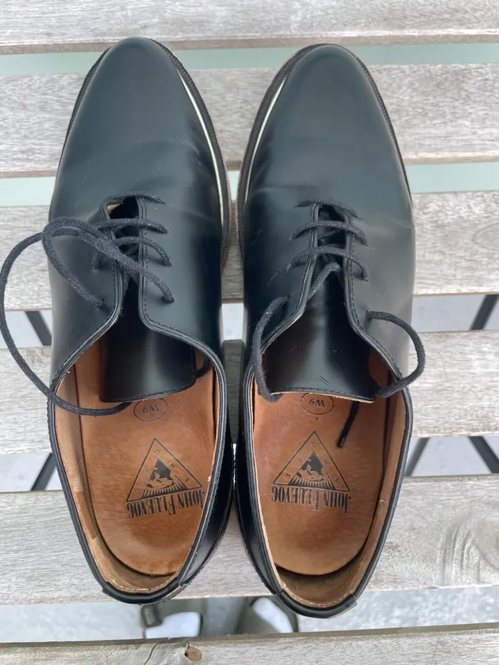 John Fluevog Modvog Mariella Black Gold Rim Women Leather Oxford - photo 5