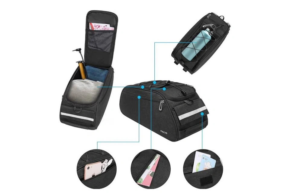 NEW MOSISO Bike Rack Bag, Waterproof Bicycle Trunk Pannier - photo 2