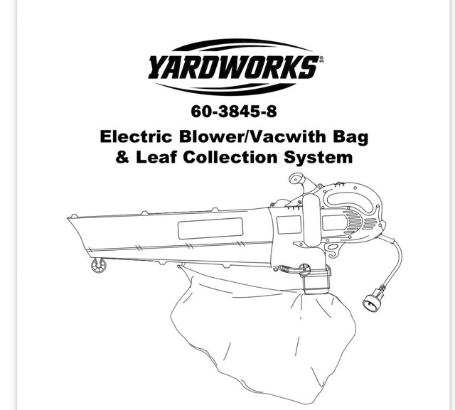 Yardworks Electric Autumn Fall Leaf Blower Mulch Vacuum wt Bag