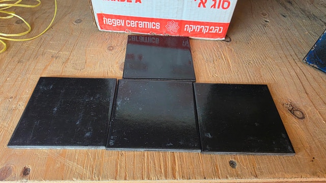 Negev Ceramics 4x4 Black Ceramic Floor Tiles