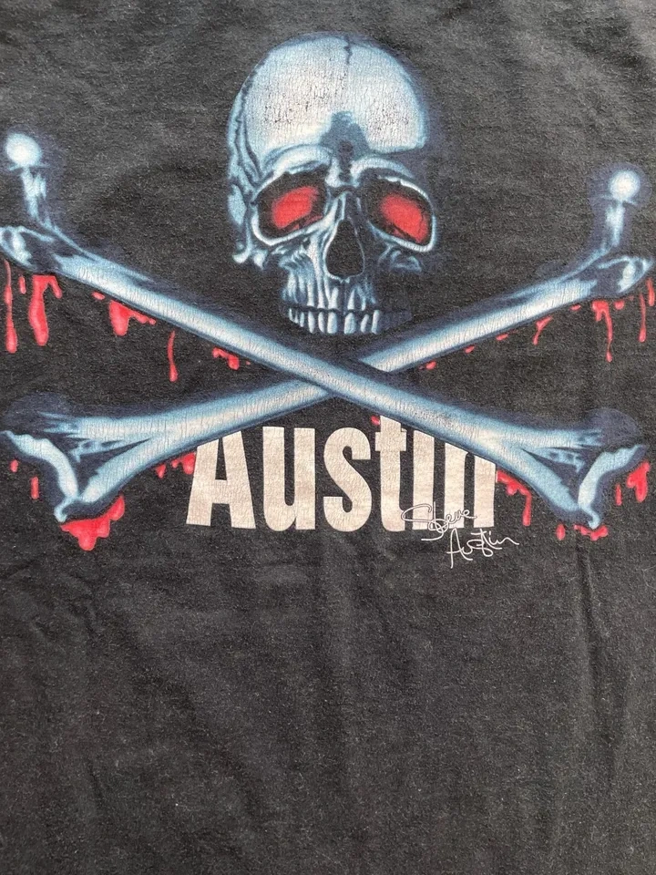 Vintage Stone Cold Steve Austin 3:16 Skull T-Shirt Size M - photo 3