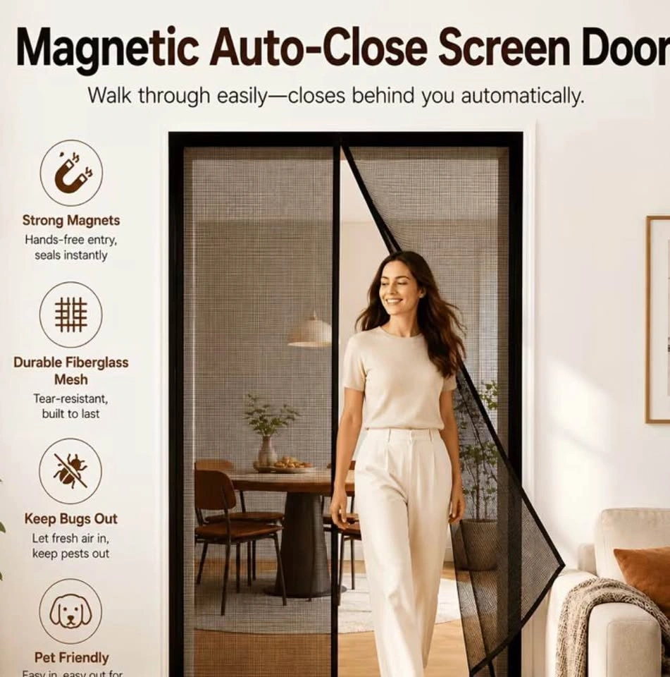 Total Vision Large Instant Mesh Door Guard 38" x 83" - Black - photo 3