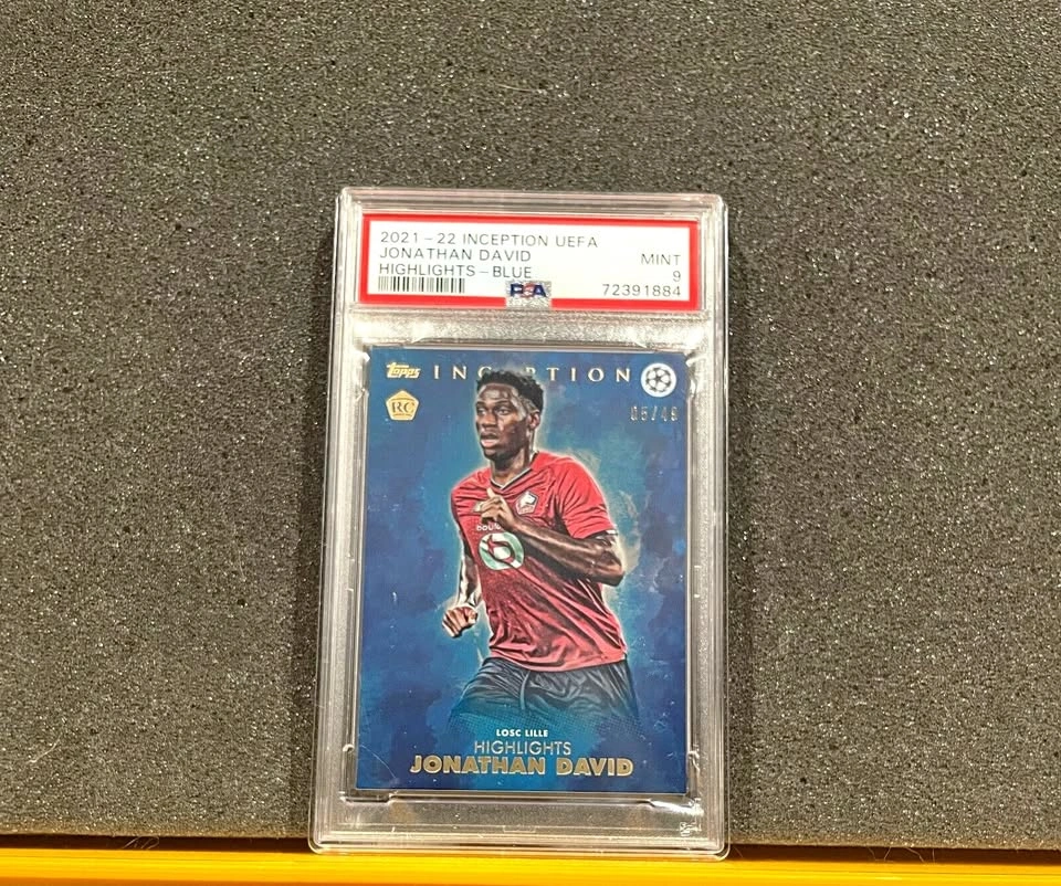 2021-22 Topps Inception UCL Jonathan David RC Rookie Blue /49 PS