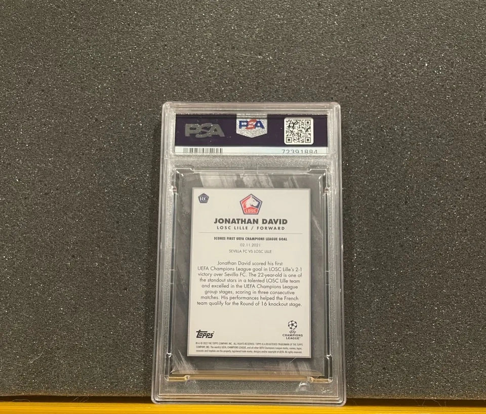 2021-22 Topps Inception UCL Jonathan David RC Rookie Blue /49 PS - photo 2