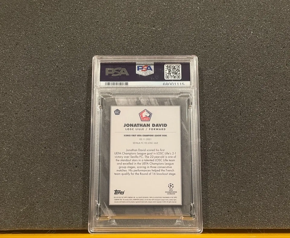2021-22 Topps Inception UCL Jonathan David RC Rookie Green /99 P - photo 2