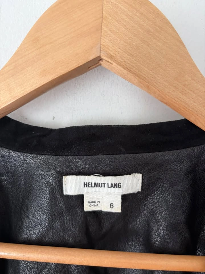 Helmut Lang Black Leather Jacket size 6 READ - photo 3