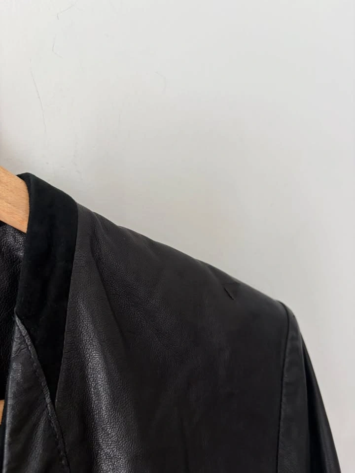 Helmut Lang Black Leather Jacket size 6 READ - photo 4