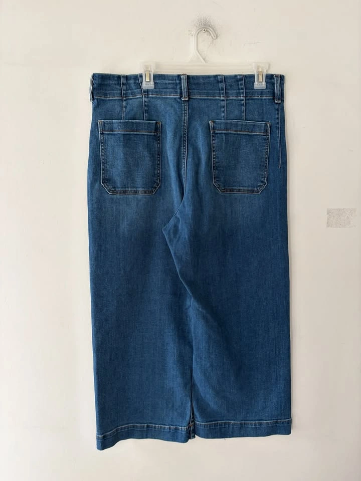Maeve Anthropologie The Colette Denim Crop High Rise Wide Leg Je - photo 4