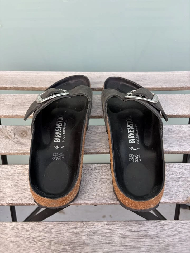 Birkenstock Madrid Big Buckle Women's Black Leather Sandals Size - photo 2
