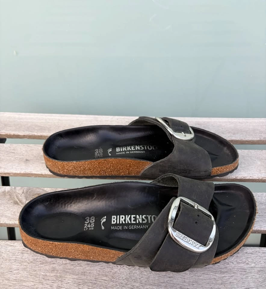 Birkenstock Madrid Big Buckle Women's Black Leather Sandals Size - photo 3