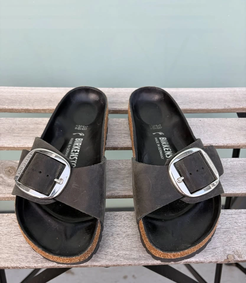Birkenstock Madrid Big Buckle Women's Black Leather Sandals Size - photo 4