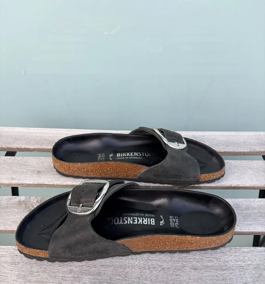 Birkenstock Madrid Big Buckle Women's Black Leather Sandals Size - photo 5