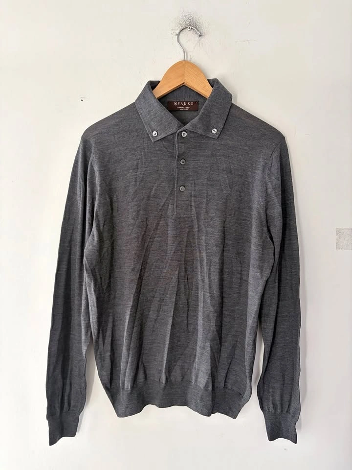 Gran Sasso Knit Long Sleeve Polo Shirt Size M