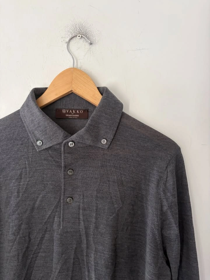 Gran Sasso Knit Long Sleeve Polo Shirt Size M - photo 2