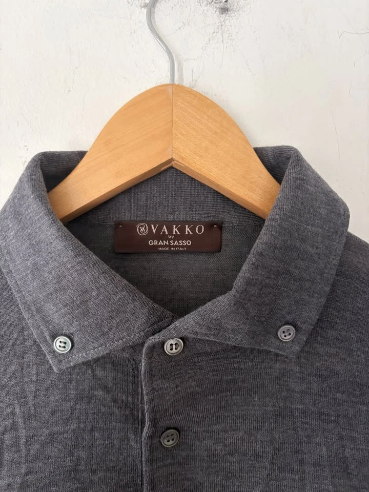 Gran Sasso Knit Long Sleeve Polo Shirt Size M - photo 3
