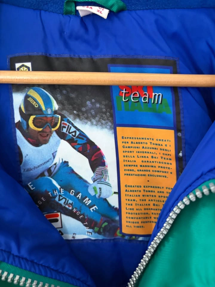 Vintage 1990s Fila Ski Team Italia Alberto Tomba Puffer Ski Jack - photo 5