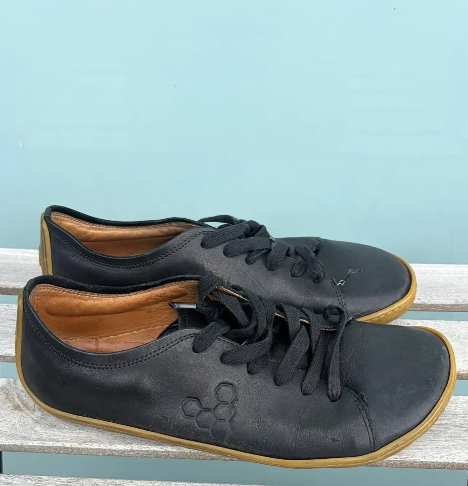 Vivobarefoot Addis Mens Barefoot Black Leather Sneakers Size 43 - photo 2