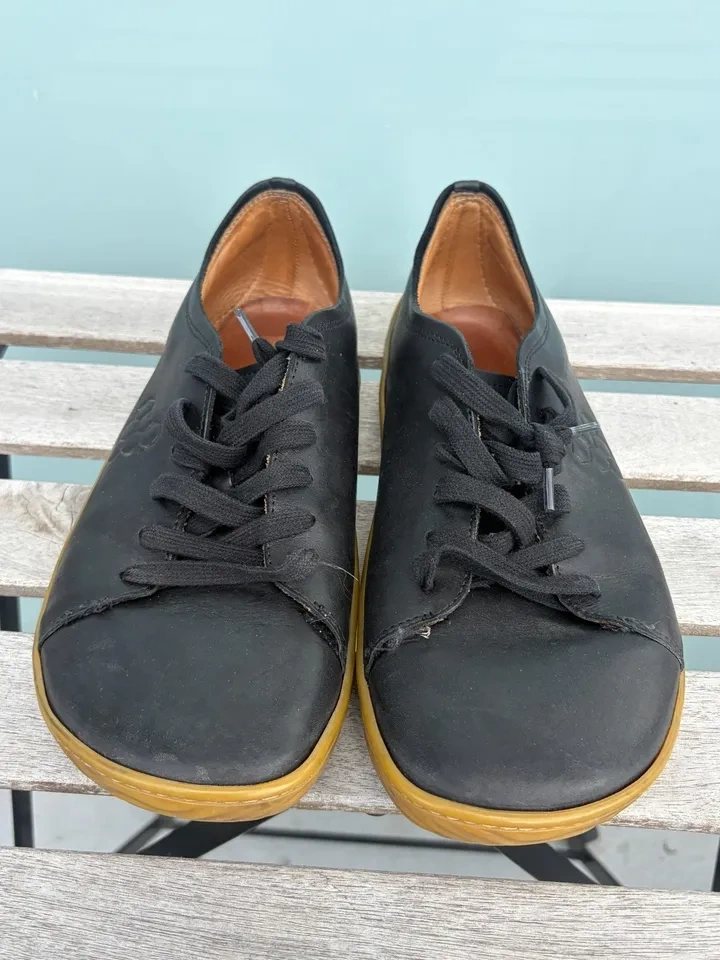Vivobarefoot Addis Mens Barefoot Black Leather Sneakers Size 43 - photo 3