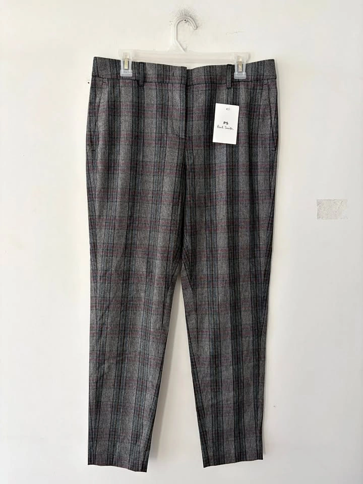 Paul Smith Plaid Check Wool Trouser Pants Size 44 NEW