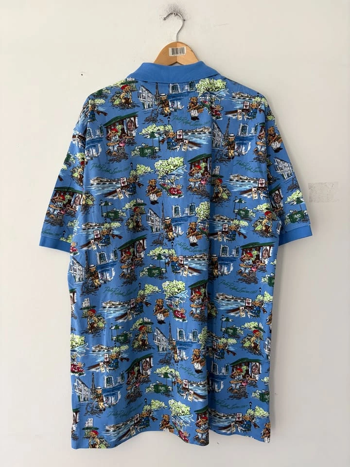 Polo Ralph Lauren Paris Polo Bear Scenic Print Polo Shirt XL - photo 5